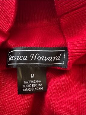 Jessica Howard Bright Red Crew Neck Sweater